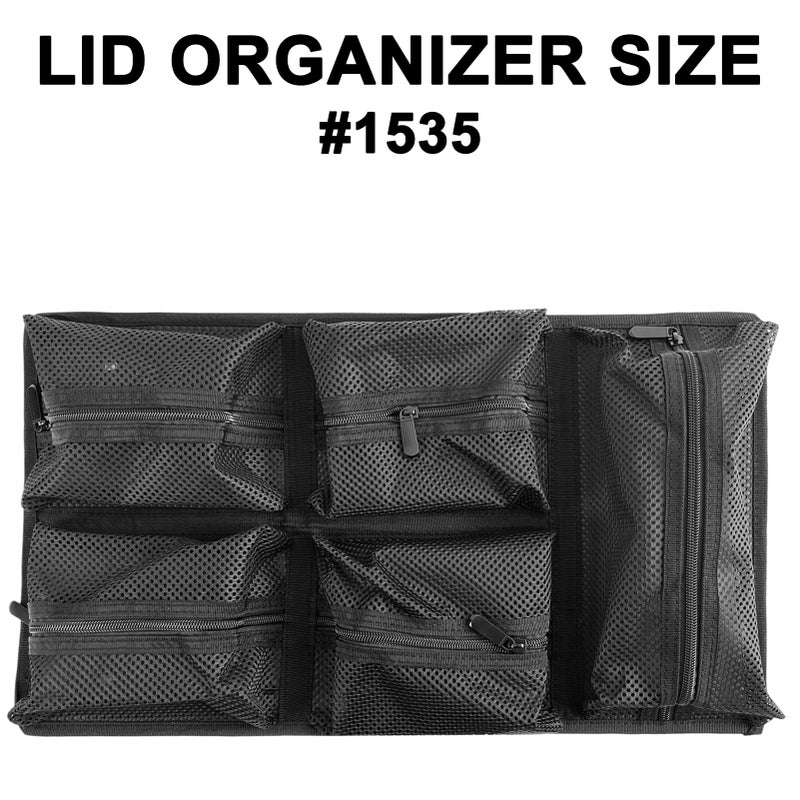 LAFENLIN UPGRADED LAFENLIN Lid Organizer for Pelican 1535 Case [No More Clutter] - 5-Pocket Thick Mesh Panel for Photographers & Field Technicians, Installs with Screws & Hook and Loop, Secures Gear in Transit - Image 2