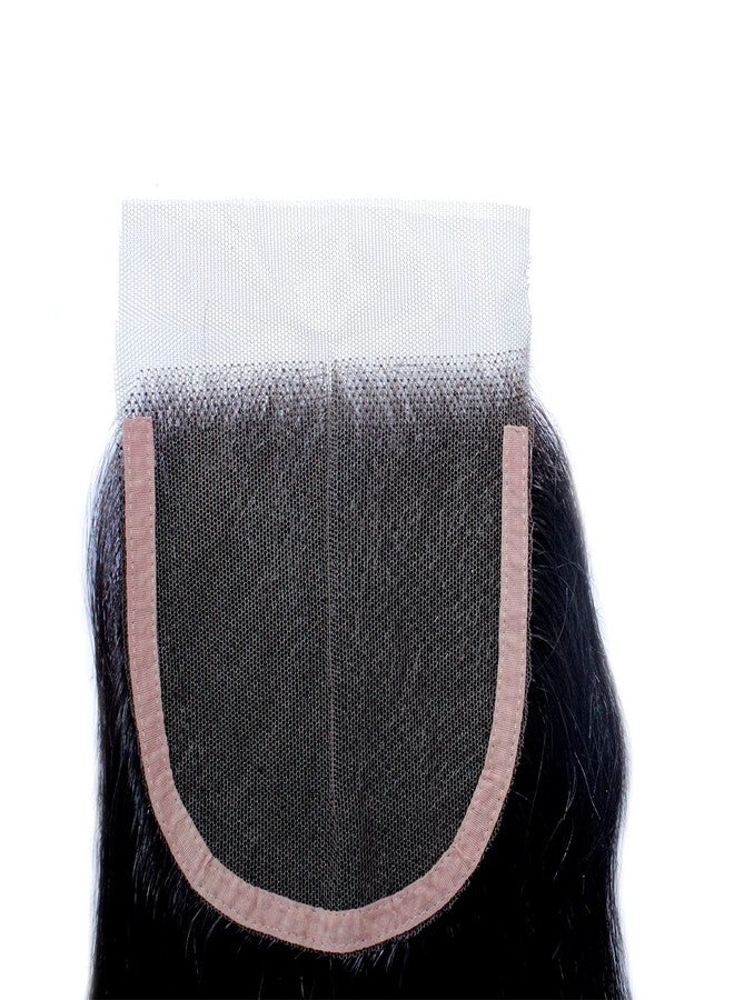Baal Straight Human Hair Front Lace Silk Base Closure/Topper for Thinning Hair 10 Inch Brown - Image 5