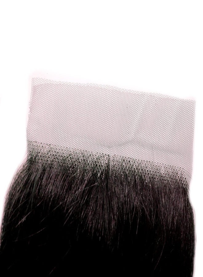 Baal Straight Human Hair Front Lace Silk Base Closure/Topper for Thinning Hair 10 Inch Brown - Image 4