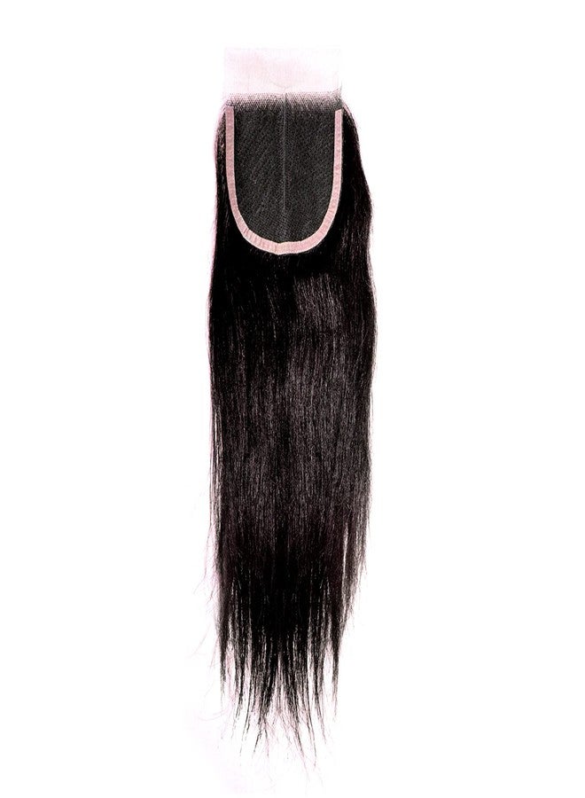 Baal Straight Human Hair Front Lace Silk Base Closure/Topper for Thinning Hair 10 Inch Brown - Image 3