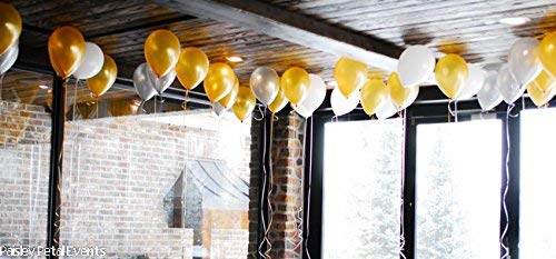 AMFIN® 10 Inch (Pack of 50) Metallic Balloons Golden & Silver for Birthday Decoration, Decoration for Weddings, Engagement, Baby Shower, 1st Birthday, Anniversary Party, Theme Party, Office Party - Image 3