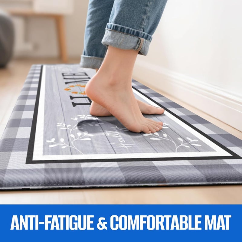 SofterCharm Kitchen Rugs, 2 PCS Kitchen Mats for Floor, Cushioned Non-Slip Anti Fatigue Mats for Kitchen Floor, Kitchen Runner Rugs for Standing Desk, Office, Laundry (17.3’’ x 30’’ + 17.3’’ x 47.2’’) - Image 3