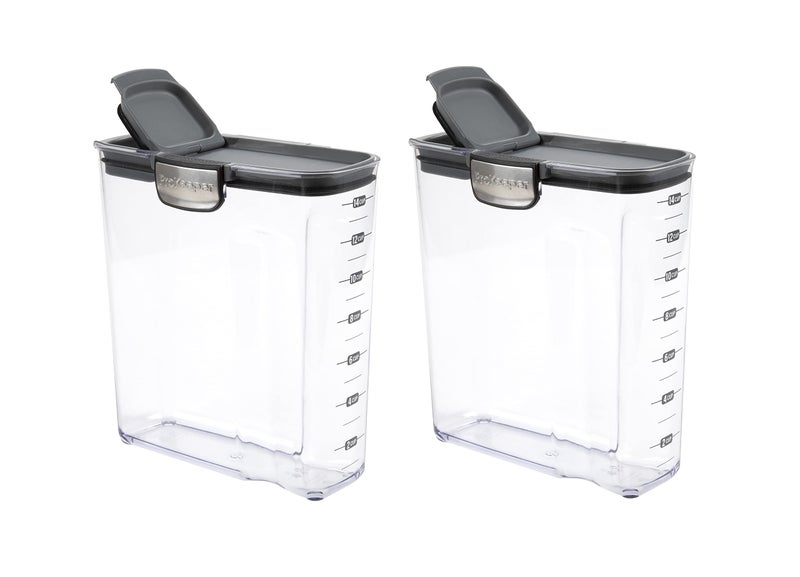 Progressive International ProKeeper+ Clear Plastic Airtight Food Baker's Kitchen Storage Organization Container Canister Set with Magnetic Accessories, 2- Piece Set (Cereal 4.2-Quart) - Image 1