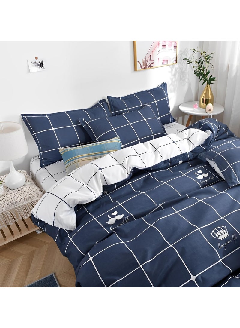 عام “طقم ملاءات من 4 قطع، مجموعة أغطية لحاف ناعمة من القطن، بدون لب، تحتوي على 1 غطاء لحاف بحجم 200 * 230 سم و1 ملاءة و2 غطاء وسادة.” - Image 1