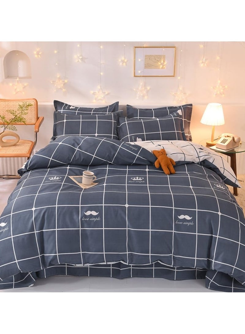 عام “طقم ملاءات من 4 قطع، مجموعة أغطية لحاف ناعمة من القطن، بدون لب، تحتوي على 1 غطاء لحاف بحجم 200 * 230 سم و1 ملاءة و2 غطاء وسادة.” - Image 2