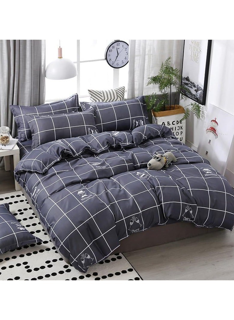 عام “طقم ملاءات من 4 قطع، مجموعة أغطية لحاف ناعمة من القطن، بدون لب، تحتوي على 1 غطاء لحاف بحجم 200 * 230 سم و1 ملاءة و2 غطاء وسادة.” - Image 3