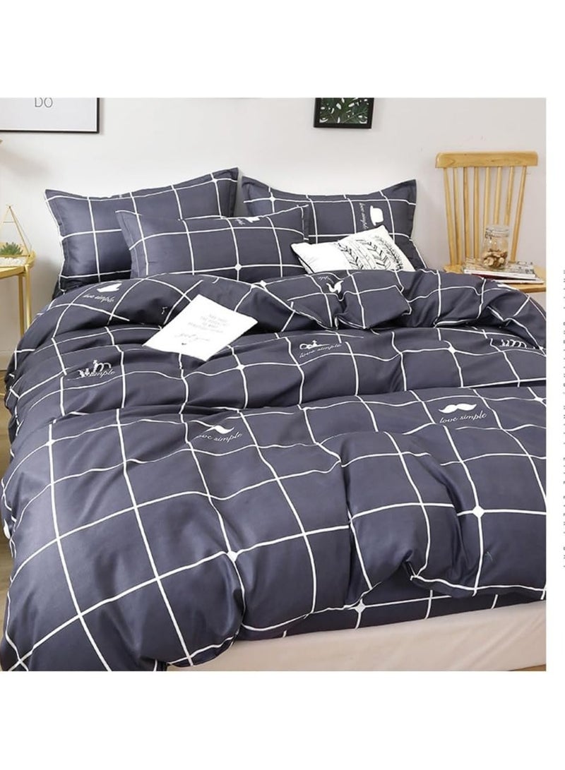 عام “طقم ملاءات من 4 قطع، مجموعة أغطية لحاف ناعمة من القطن، بدون لب، تحتوي على 1 غطاء لحاف بحجم 200 * 230 سم و1 ملاءة و2 غطاء وسادة.” - Image 4