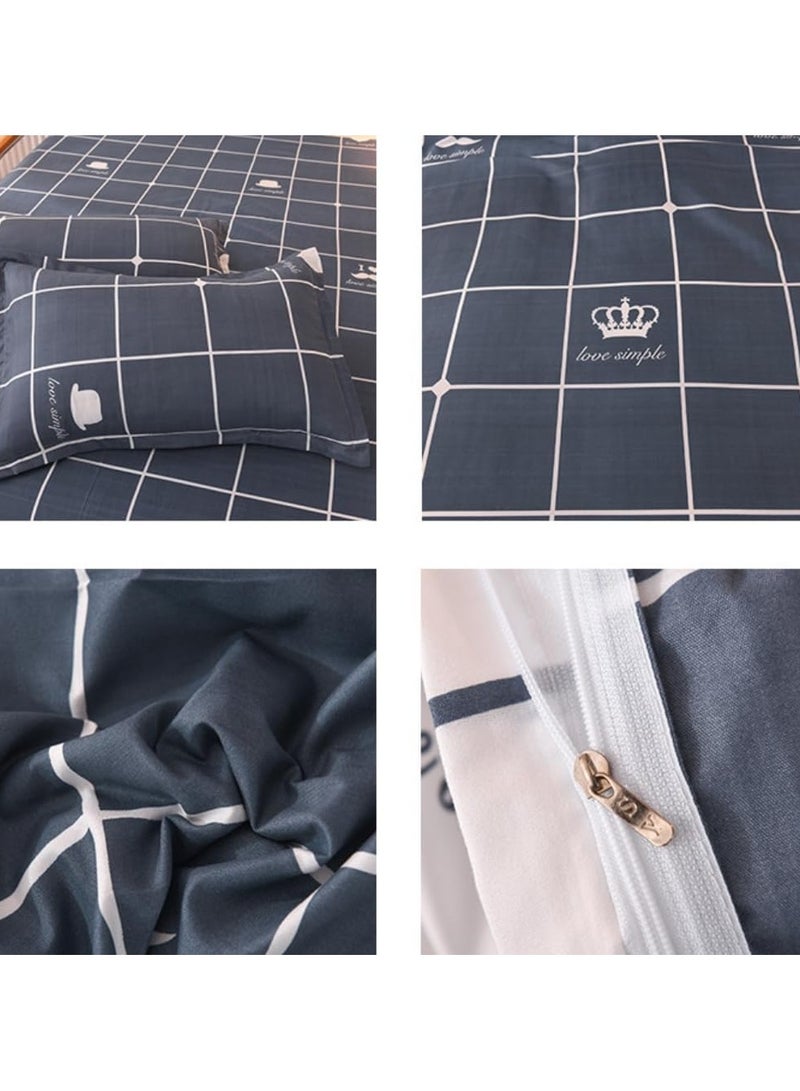 عام “طقم ملاءات من 4 قطع، مجموعة أغطية لحاف ناعمة من القطن، بدون لب، تحتوي على 1 غطاء لحاف بحجم 200 * 230 سم و1 ملاءة و2 غطاء وسادة.” - Image 5