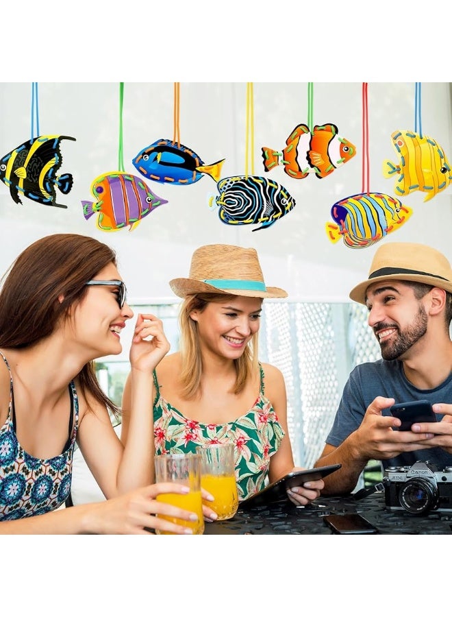 Omlisca Tropical Fish Lacing Cards 12 Pack Ocean Fish Sea Animals Double Sided Cards Sewing Games Ocean Theme Party Decorations for Preschool Home Developing Imagination Education Supplies - Image 3