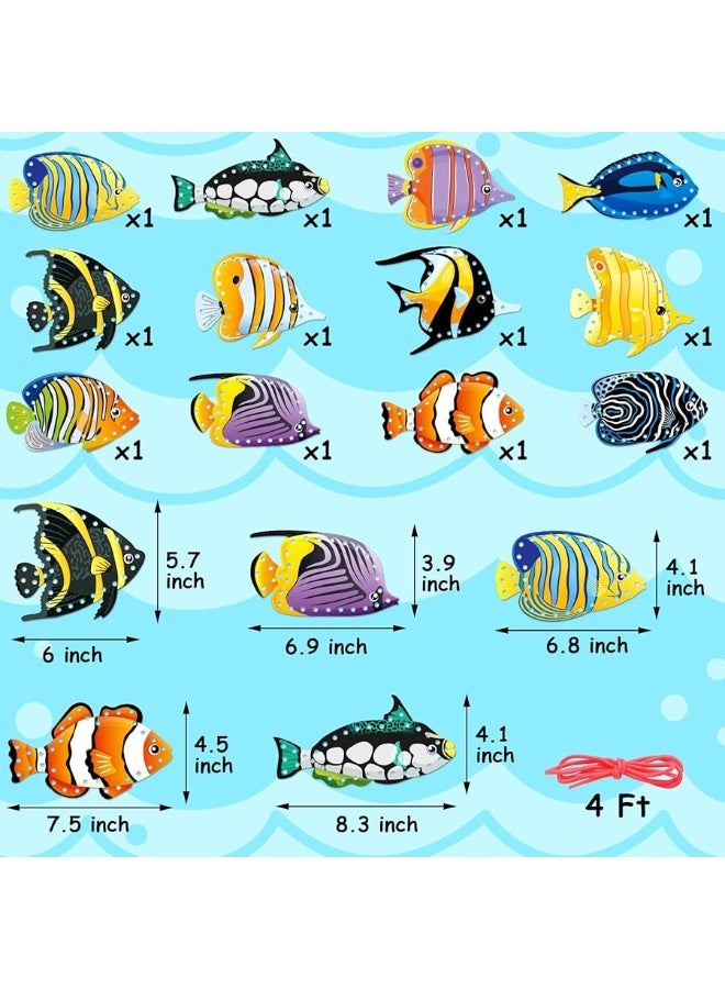 Omlisca Tropical Fish Lacing Cards 12 Pack Ocean Fish Sea Animals Double Sided Cards Sewing Games Ocean Theme Party Decorations for Preschool Home Developing Imagination Education Supplies - Image 5