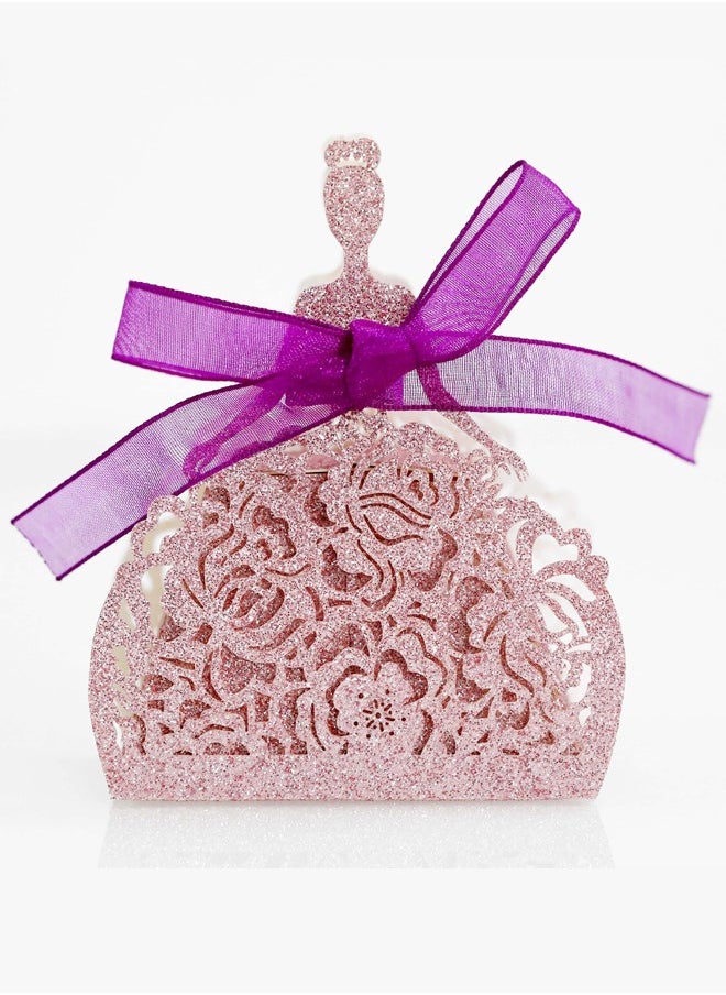CSDONA 20 Piece Pink Glitter Candy Boxes – Princess Style Gift Wrapping Boxes for Girls' Party & Baby Shower  - Image 1