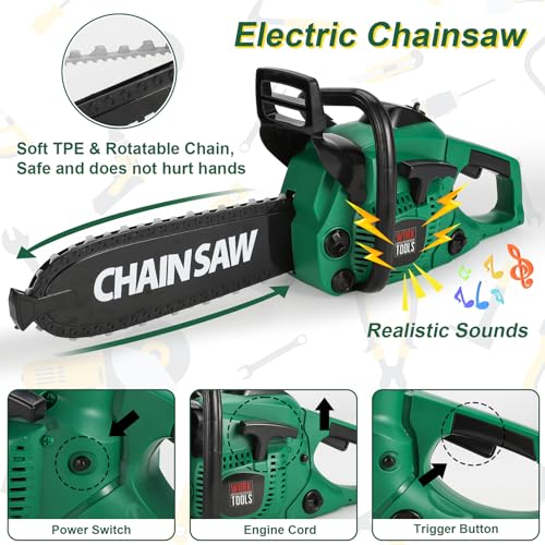 Vextronic Kids Tool Set 36 PCS with Electric Toy Chainsaw Drill Circular Saw with Realistic Sounds Toy Tool Set for Toddlers 3 4 5 6 7 8 Pretend Play Kids Power Tools Kit Gift for Boys Girls - Image 5