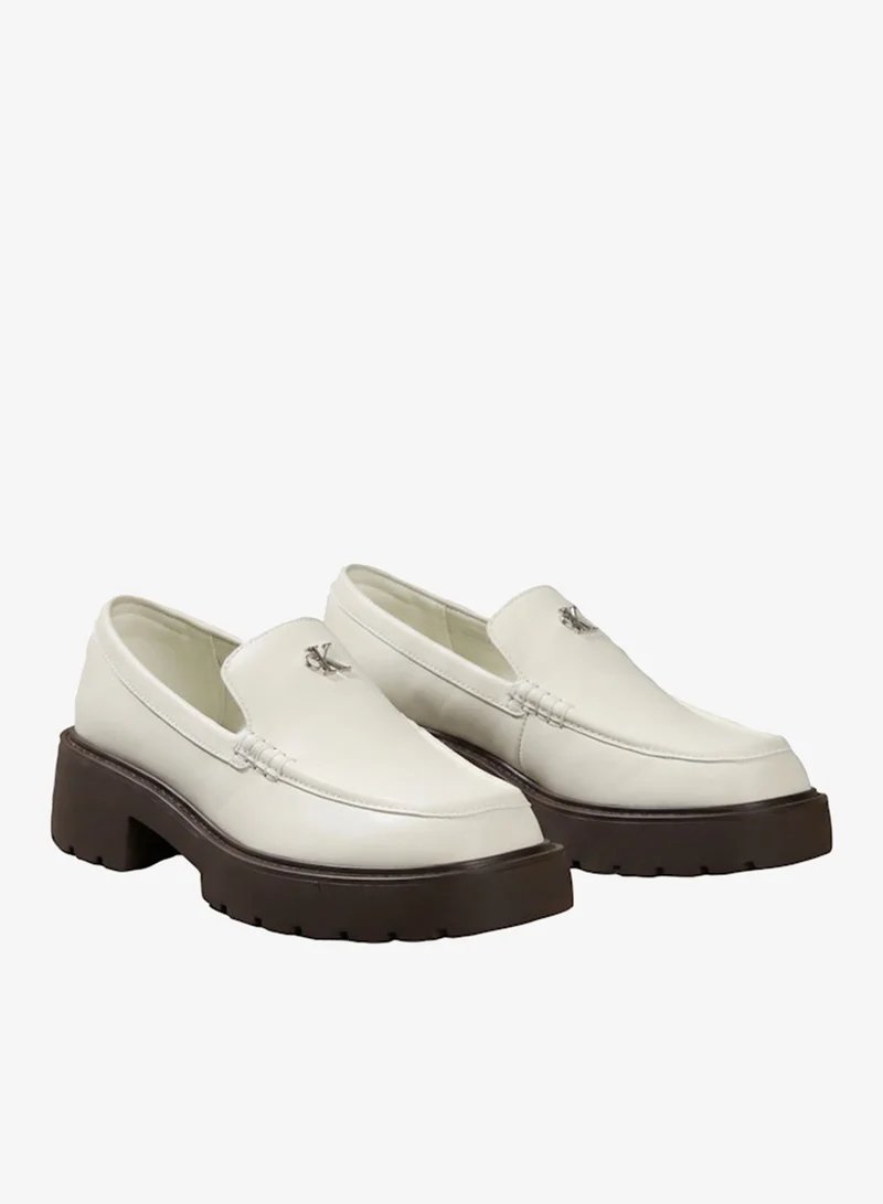 Calvin Klein Tofu/Rocky Brown Chunky Leather Loafers for Women | Best Price UAE