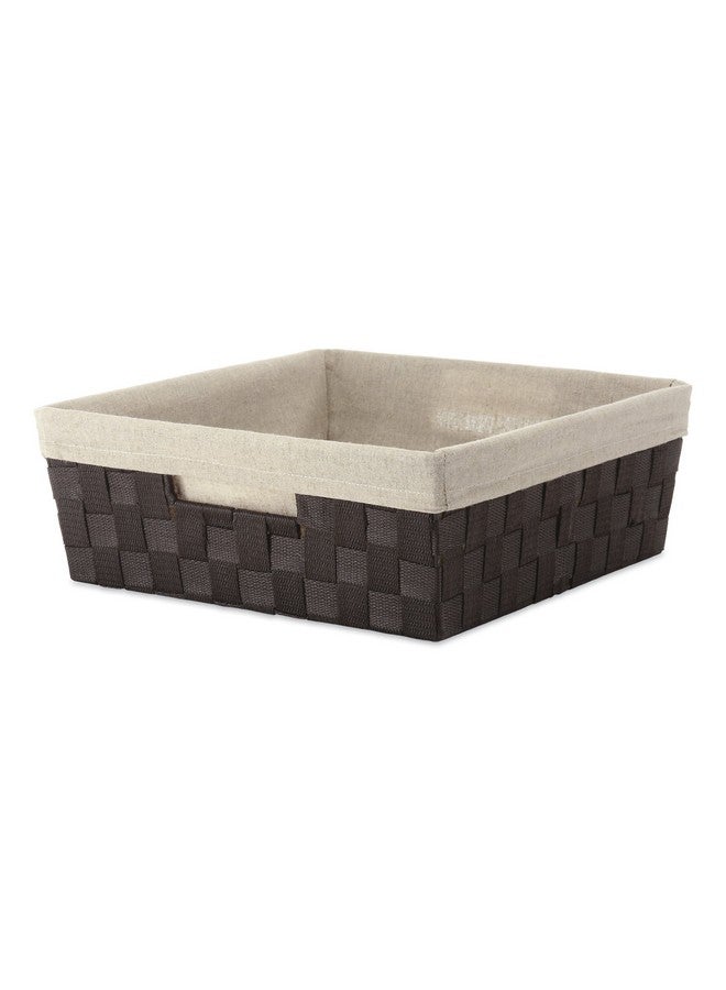 Whitmor Woven Strap Liner Shelf Tote, Espresso - Image 1