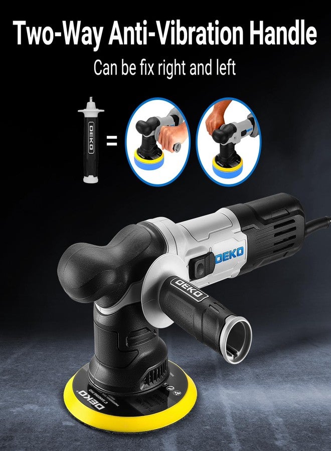 DEKOPRO Car Buffer Polisher: DEKOPRO 6 Inch Dual Action Orbital Buffer Polisher, 6 Variable Speed 1800-5500 RPM Random Polisher Kit with 4 Buffing Pads for Car Detailing Polishing Waxing(Gray) - Image 5