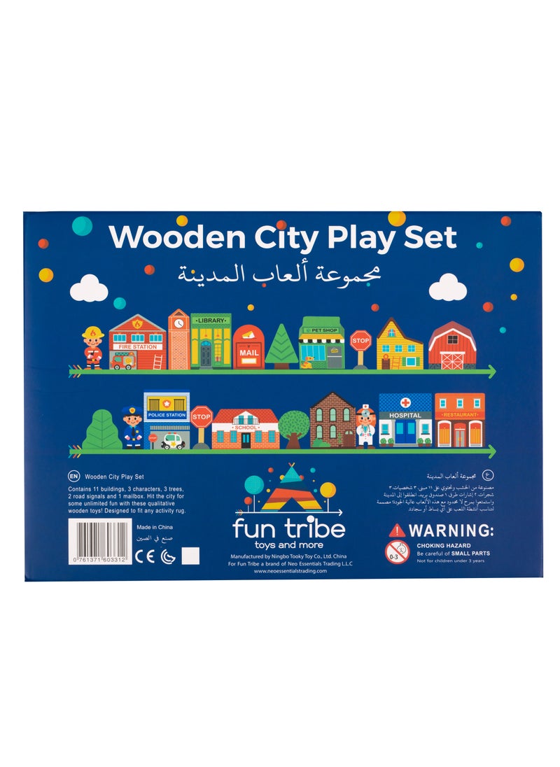 Fun Tribe Fun Tribe Wooden City Play Set | Toys for Boys and Girls | Toys for Playmat and Carpets | Vehicle Toy Set for Kids and Children | Safe To Play | Screen Free | Activity, Educational & Learning Toys  - Image 2
