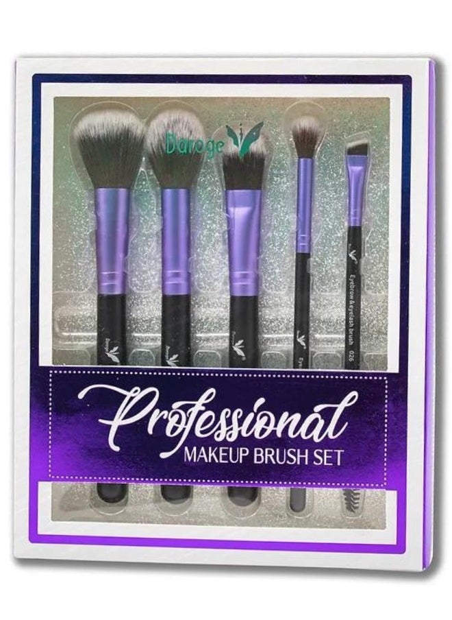 daroge - 5 Pieces Professional Makeup Brush Gift Set For Women - Dark purple - Image 1