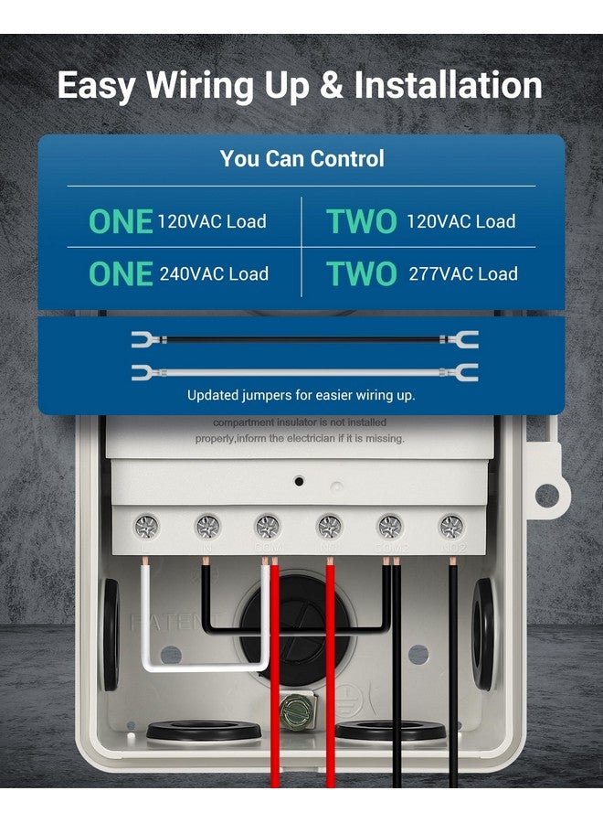 ديوينويلز مؤقت مضخة حمام السباحة DEWENWILS، صندوق مؤقت رقمي، 2 حصان، 40 أمبير، 120-277 فولت تيار متردد، مفتاح مؤقت قابل للبرمجة لمدة 7 أيام، تشغيل/إيقاف، 20 يومًا، لسخان المياه، مضخة حمام السباحة، SPA، المحرك، مدرج في قائمة ETL - Image 4