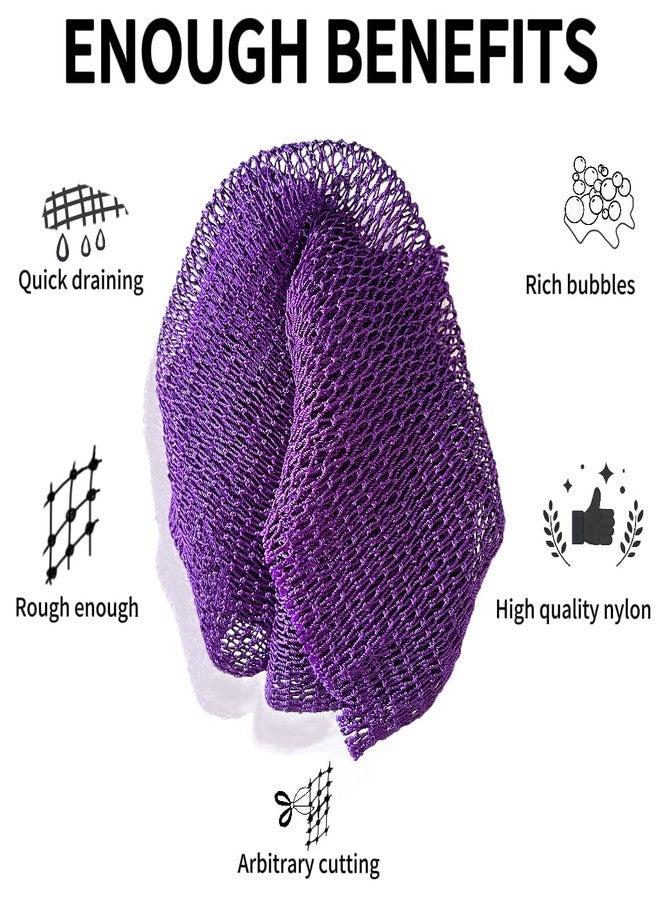SPMKTBOZAI African Net Sponge Authentic, 2 Pieces African Exfoliating Sponge Real African Net Black Owned, African Bath Sponge Back Scrubber, Body Exfoliator Shower Bath Accessories (Purple, Pink) - Image 2