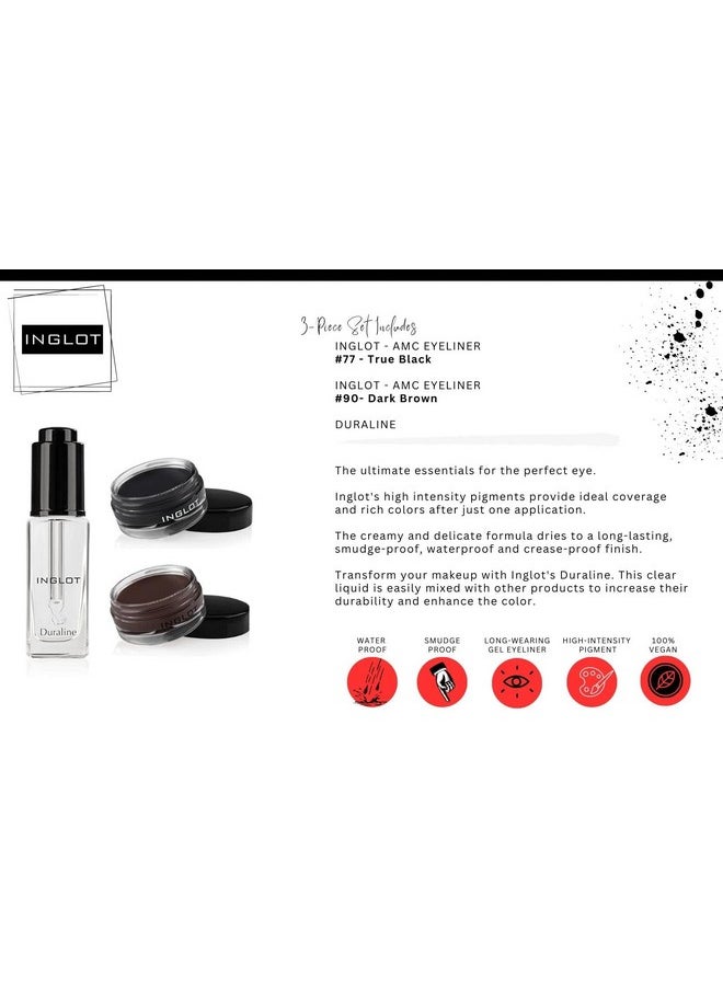 Inglot Auty Box Inglot Bundle - Duraline, Amc Eyeliner Gel 77 And Amc Eyeliner Gel 90 (3-Piece)  - Image 1