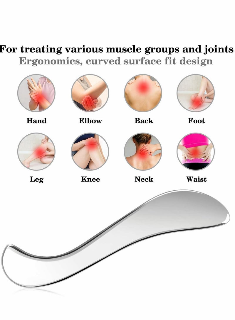 NIBEMINENT Muscle Scraper Tool, Stainless Steel Gua Sha Tool for Soft Tissue Scraping, Upgrade Massage Physical Therapy Stuff, Used Back, Legs, Arms, Neck, Shoulder - Image 3