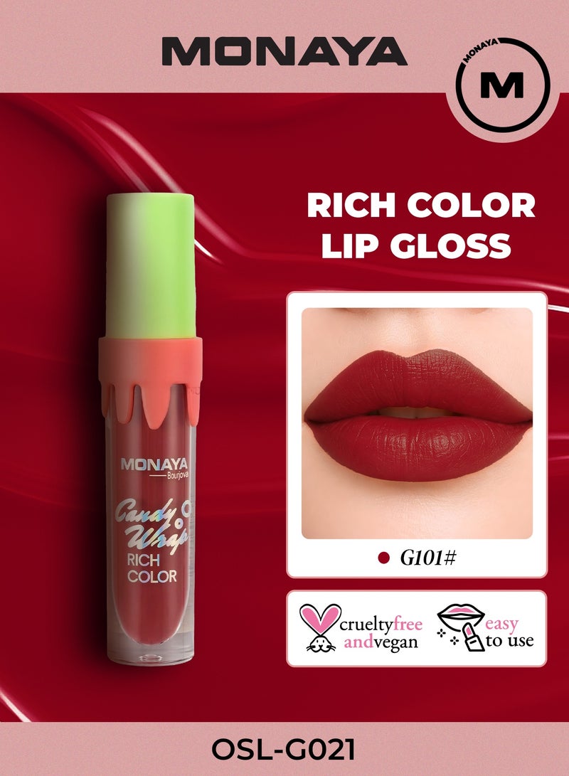 Monaya G021 Candy Warp Rich Color Lip Gloss – Hydrating High Shine Non-Sticky Lip Gloss Set, Long-Lasting Moisturizing Lip Makeup - Image 1