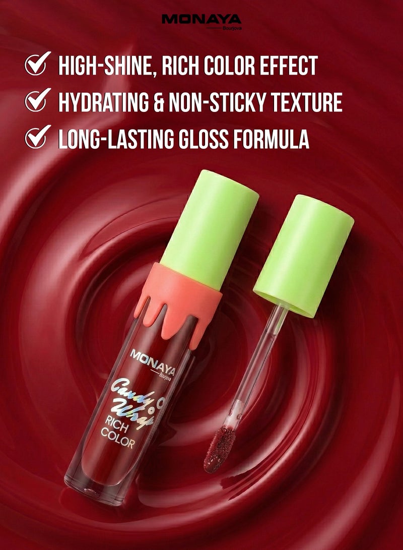 Monaya G021 Candy Warp Rich Color Lip Gloss – Hydrating High Shine Non-Sticky Lip Gloss Set, Long-Lasting Moisturizing Lip Makeup - Image 3