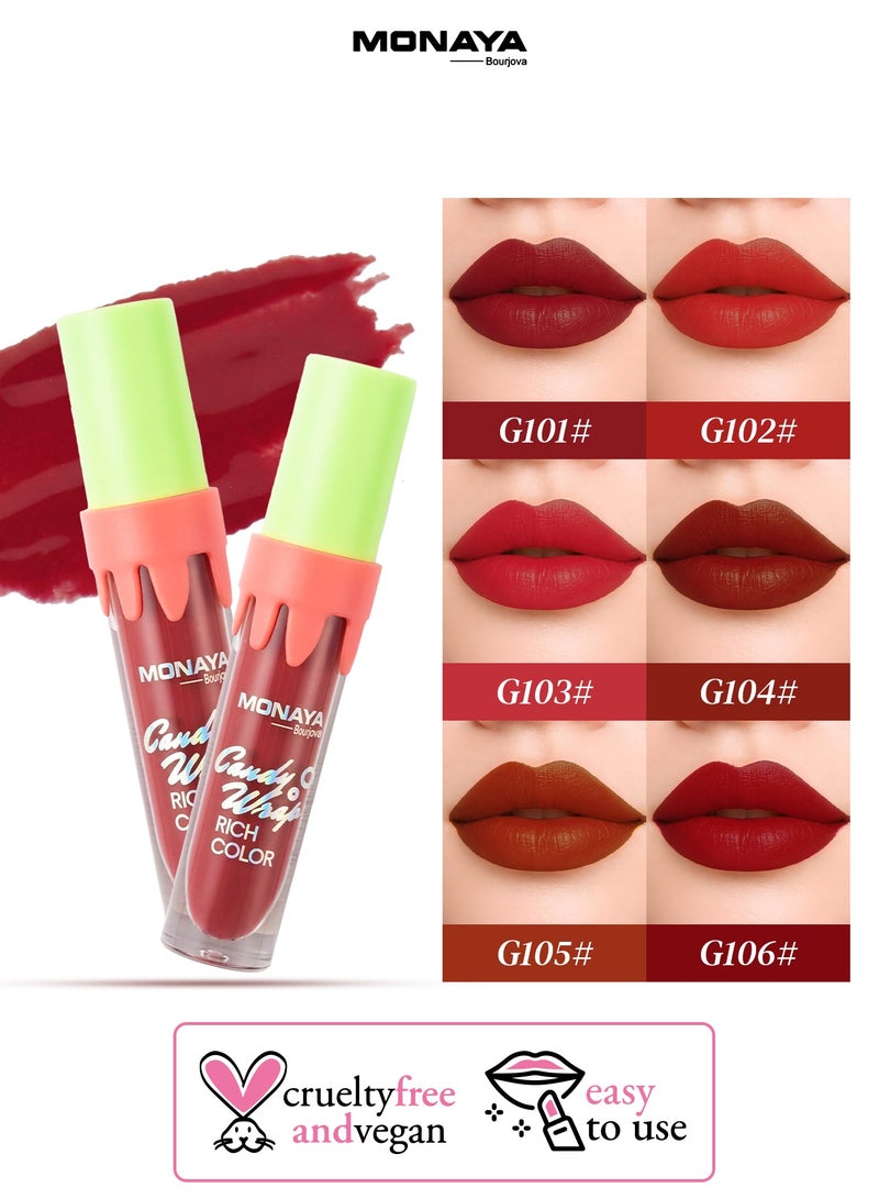 Monaya G021 Candy Warp Rich Color Lip Gloss – Hydrating High Shine Non-Sticky Lip Gloss Set, Long-Lasting Moisturizing Lip Makeup - Image 5