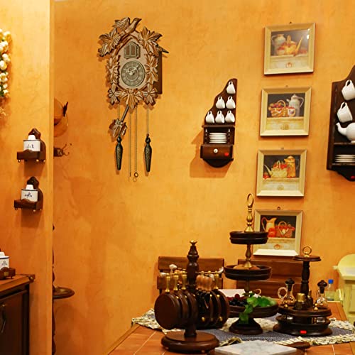 TIMEGEAR Cuckoo Clock with Night Mode, Hand Carved Decorations and Swinging Pendulum (Brown) - Image 5