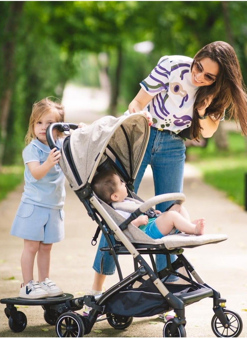 cam - Compass Baby Stroller 198, Pink, From 0 To 4 Years With Aluminium Frame, 5-Point Safety Harness - Image 1