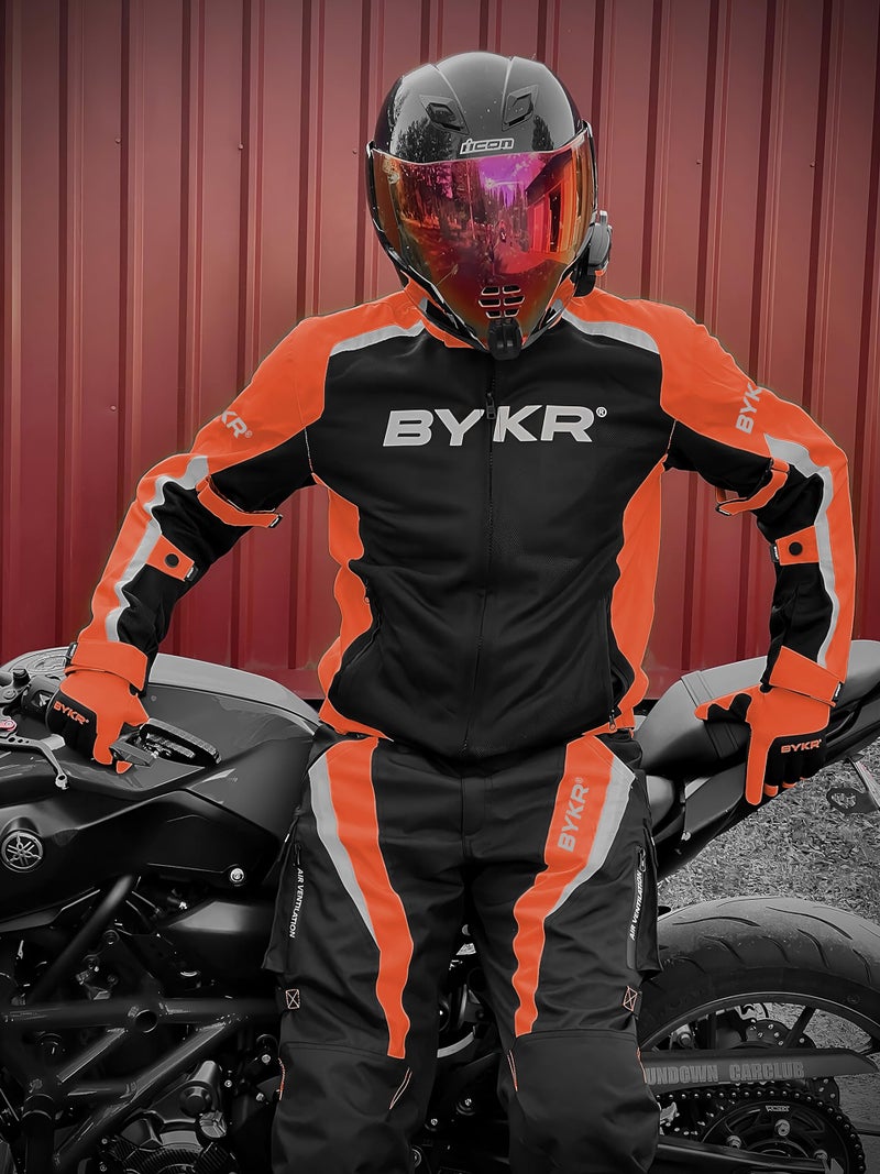 BYKR Motorcycle Pants for Men & Women Armored Cordura Overpants Enduro ATV Dual Sports Motocross Cargo Touring Adventure Pant (34WX32L, Black) - Image 2