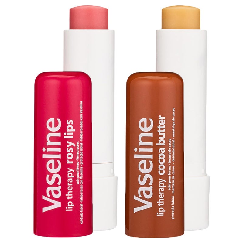 Vaseline Lip Therapy Variety 4-Pack â€“ Rosy Lips + Cocoa Butter Moisturizing Lip Balm with Vitamin E, 0.16 Oz Ea - Image 3
