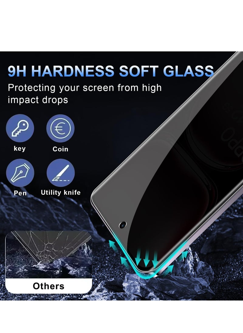 BORTONY - Oppo Reno 12 5G Privacy Tempered Glass 2-Pack Anti-Spy Privacy Screen Protector Black Edge Privacy Protective Glass For Oppo Reno 12 5G - Image 1