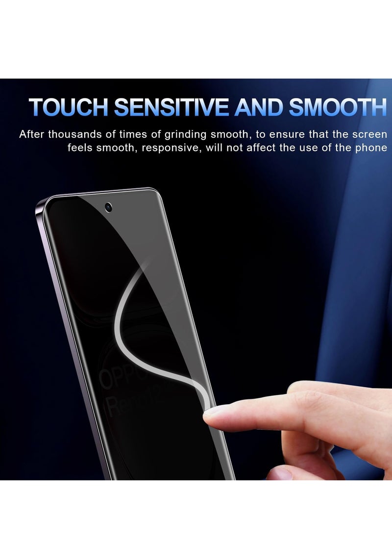 BORTONY - Oppo Reno 12 5G Privacy Tempered Glass 2-Pack Anti-Spy Privacy Screen Protector Black Edge Privacy Protective Glass For Oppo Reno 12 5G - Image 1