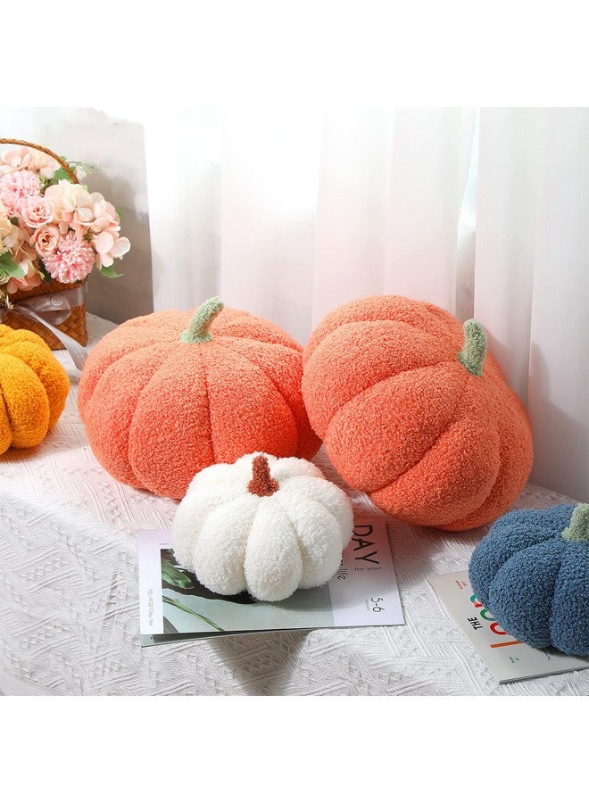 Queekay Queekay 2 Pcs Thanksgiving Fall Pumpkin Shaped Throw Pillow 11 x 9.5 Inch 3D Pumpkin Sofa Throw Pillow Cushion for Car Bedroom Home Decoration Couch(Orange)  - Image 3