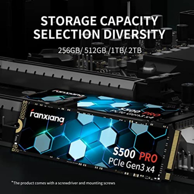 Laptop and PC desktops internal SSD, 3D NAND TLC with SLC cache, black, up to 3200MB/s read speed, 512GB NVMe M.2 PCIe Gen3x4 2280 - Image 5