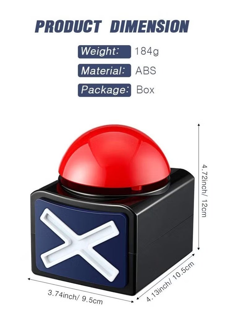 Rally Quiz Button with Sound and Light - Answer Alarm Button with Buzzer for Quizzes and Parties (1 Piece) - Image 1