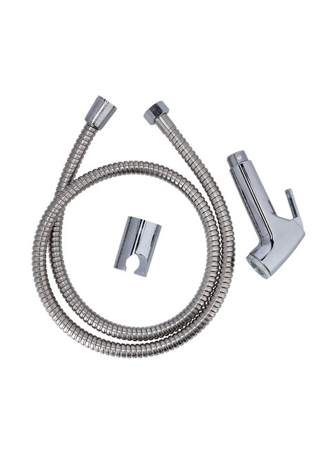Chrome Shattaf Set | Soft Spray, Non-Stop Water Jet With Easy to use Mechanism | High-Quality ABS Material And High Grade Chrome, 1/2" Standard Connector| For Bathroom Use GSW61106