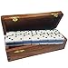 Marion Domino Double Six Two Tone Blue White Jumbo Tournament Professional Size with Spinners in Dovetail Sheesham Wood Box - Image 3