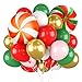 Biapian 60 Pcs Christmas Balloons Set Red Green Pink Gold Balloons 18 Inch Christmas Foil Balloon Pinwheel Pastel Pink Gold White Latex Balloons for Xmas Birthday New Year Party Decorations Indoor Outdoor - Image 2