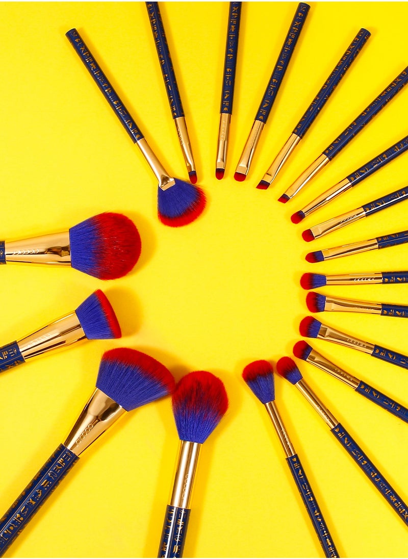 docolor - Makeup Brushes 19Pcs Makeup Brush Set Premium Gift Synthetic Powder Kabuki Foundation Contour Blush Concealer Eye Shadow Blending Liner Make Up Brush Kit, Ancient Egyptian Series - Image 1