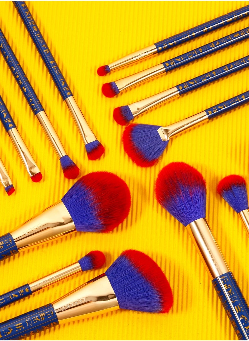 docolor - Makeup Brushes 19Pcs Makeup Brush Set Premium Gift Synthetic Powder Kabuki Foundation Contour Blush Concealer Eye Shadow Blending Liner Make Up Brush Kit, Ancient Egyptian Series - Image 1
