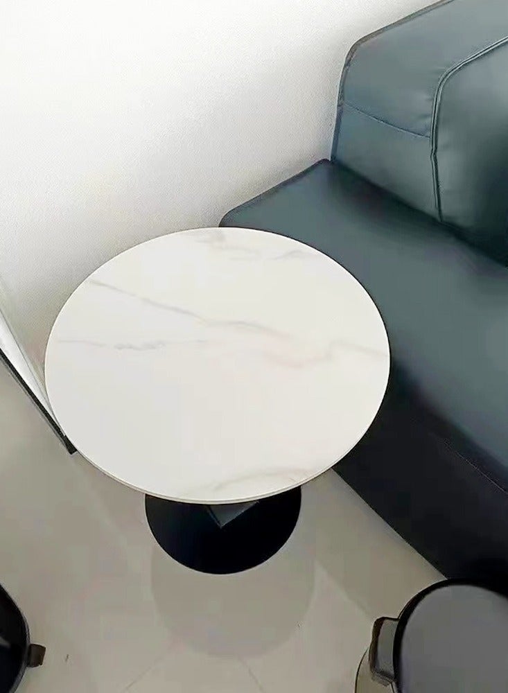 فاشون هوم متعددة الوظائف تصميم فريد من نوعه طاولة القهوة جولة أعلى الجدول الجانبي قاعدة قوية وجبة خفيفة الجدول زاوية الجدول منضدة للمكتب المنزلي 40x52 سم  - Image 3