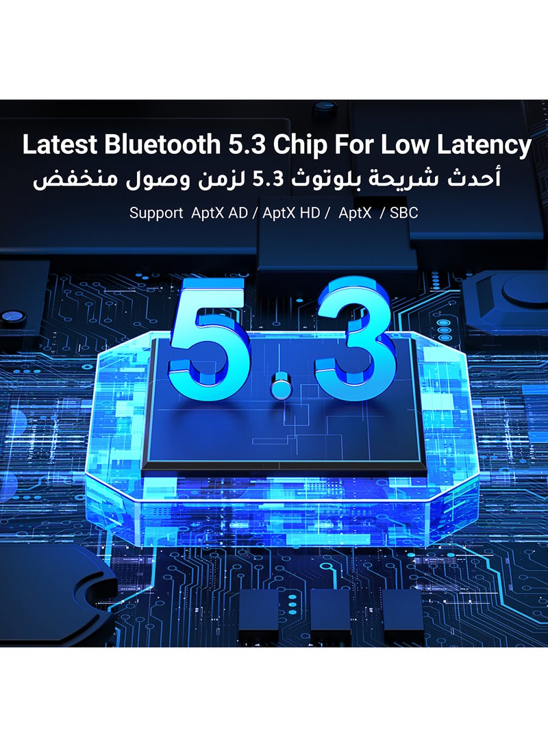 يو جرين محول بلوتوث 5.3 【تشغيل وتوصيل】يقوم صوت البلوتوث بتوصيل أجهزة PS4/PS5/Switch/PC/Mac بسماعات الأذن اللاسلكية بزمن انتقال منخفض USB بلوتوث Dongle محول صوت لاسلكي عالي الجودة - Image 2