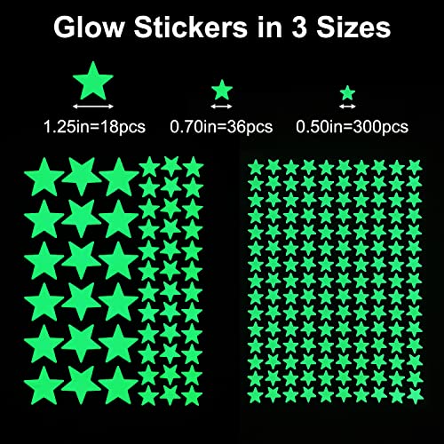 MOJOTORY Glow in The Dark Star Stickers, Bright and Lasting, Glow Stickers for Ceiling and Wall, Glow in The Dark Stars for Ceiling, Fantastic Wall Stickers for Bedroom, Green - Image 5