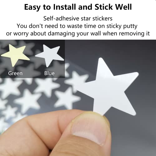 MOJOTORY Glow in The Dark Star Stickers, Bright and Lasting, Glow Stickers for Ceiling and Wall, Glow in The Dark Stars for Ceiling, Fantastic Wall Stickers for Bedroom, Green - Image 4