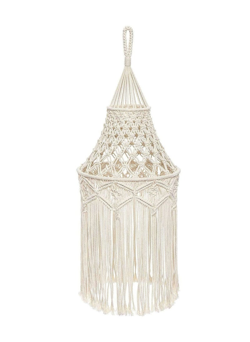 كابتن تيك Macrame Lamp Shade Boho Hanging Pendant Light Cover Modern Office Bedroom Living Room Nursery Dorm Room Bohemian Home Decor - Image 1