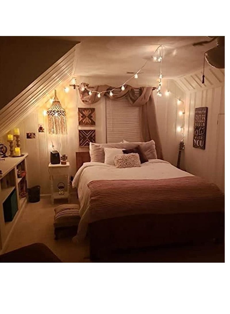 كابتن تيك Macrame Lamp Shade Boho Hanging Pendant Light Cover Modern Office Bedroom Living Room Nursery Dorm Room Bohemian Home Decor - Image 3