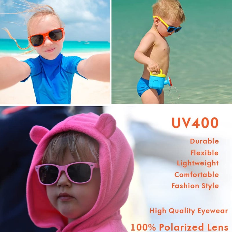 ROSSINI ROCF ROSSINI Flexible Kids Sunglasses Polarized Unbreakable Toddler Sun Glasses for Baby Boys and Girls UV400 with Case, Age 2-8 - Image 5