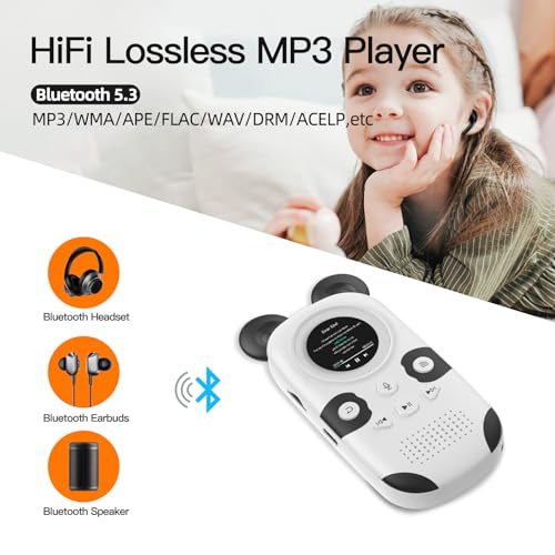 RUIZU X31 16GB MP3 Player for Kids, Cute Panda Portable Music Player MP3, Child MP3 Player with Bluetooth 5.0, Speaker, FM Radio, Voice Recorder, Alarm Clock, Stopwatch, Pedometer, Support up to 128GB - Image 3